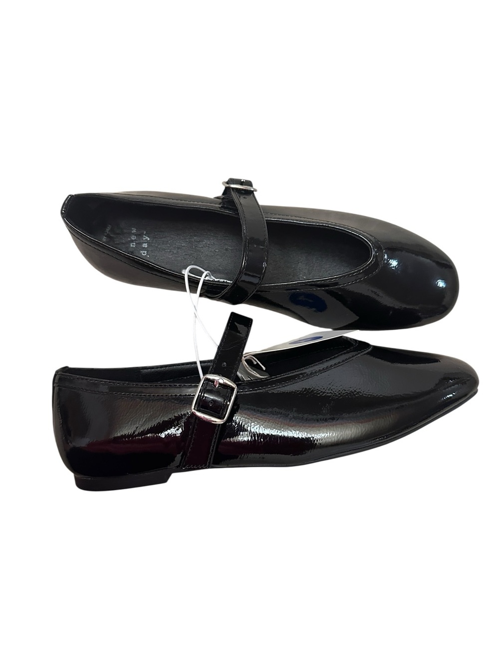 A New Day Elena Black Patent Mary Jane Flats Women’s Size 7
